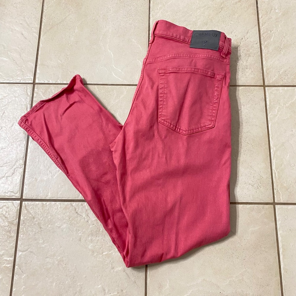 CREMIEUX Women's Pink Straight Leg Jeans Size 34x30 Rayon Cotton Spandex Blend